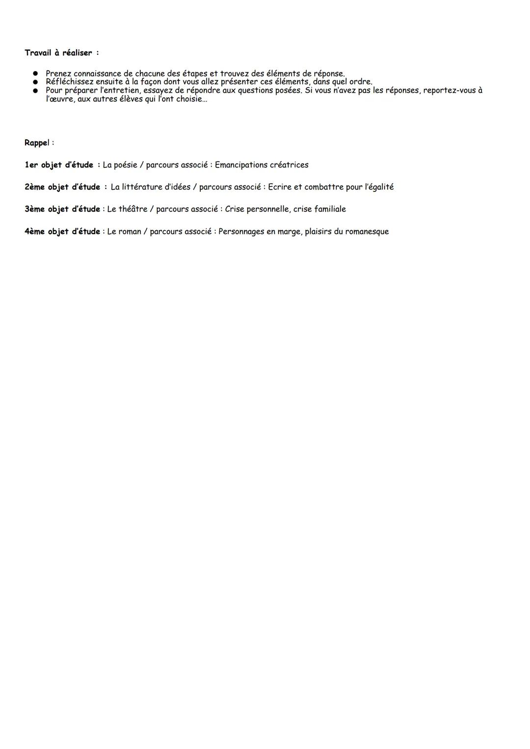 Préparation EAF Oral---2ème partie, l'entretien
Objectif : Préparer l'entretien
Déroulement :
La seconde partie de l'épreuve de l'oral de fr