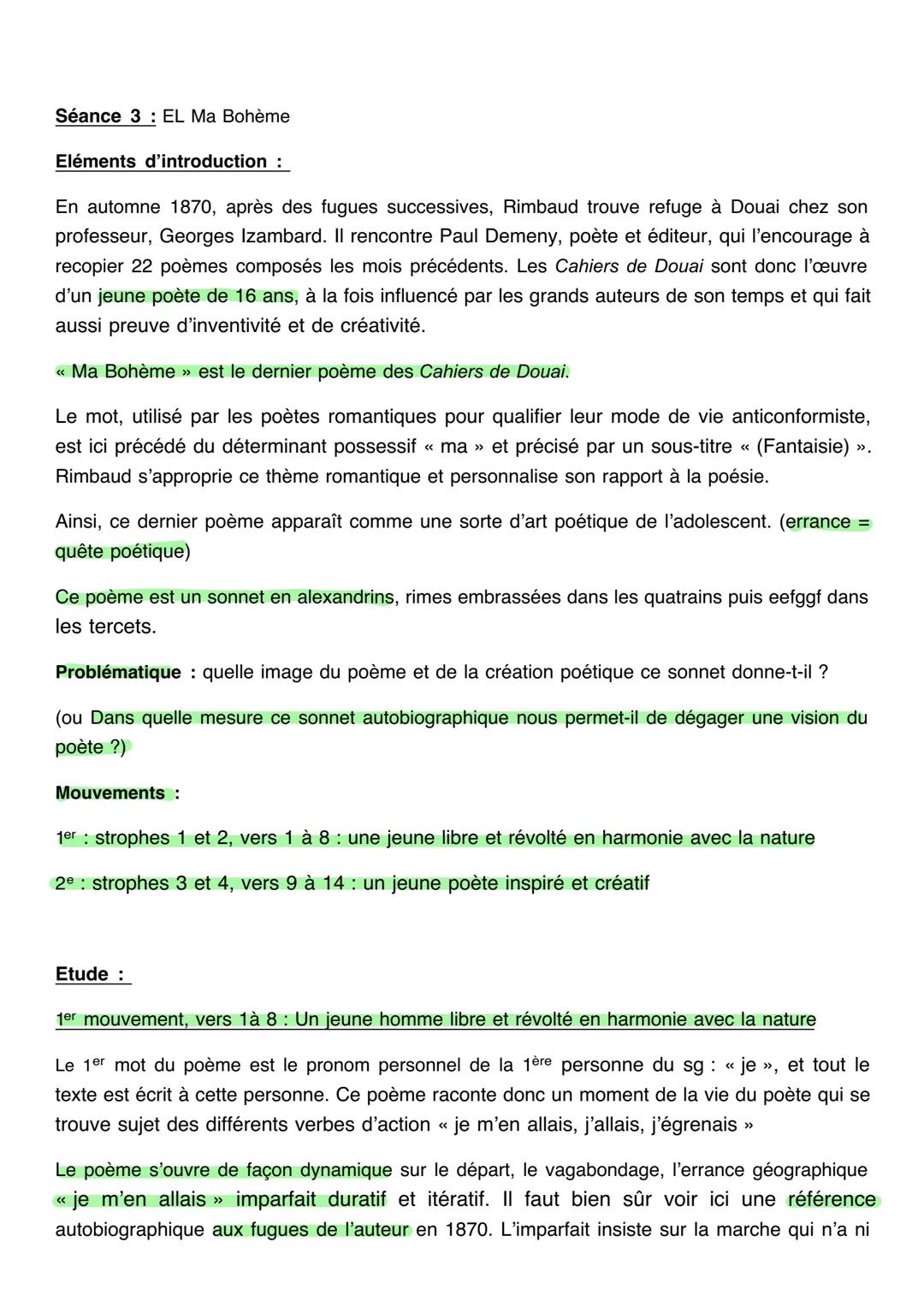 ## Texte 1
1
2
3
4
Ma Bohème
(Fantaisie)
*Je m'en allais*, les poings dans mes poches crevées ;
Mon paletot aussi devenait idéal;
J'allais