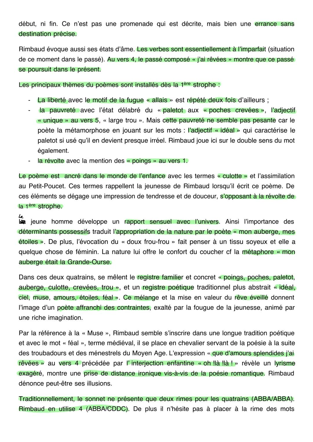 ## Texte 1
1
2
3
4
Ma Bohème
(Fantaisie)
*Je m'en allais*, les poings dans mes poches crevées ;
Mon paletot aussi devenait idéal;
J'allais