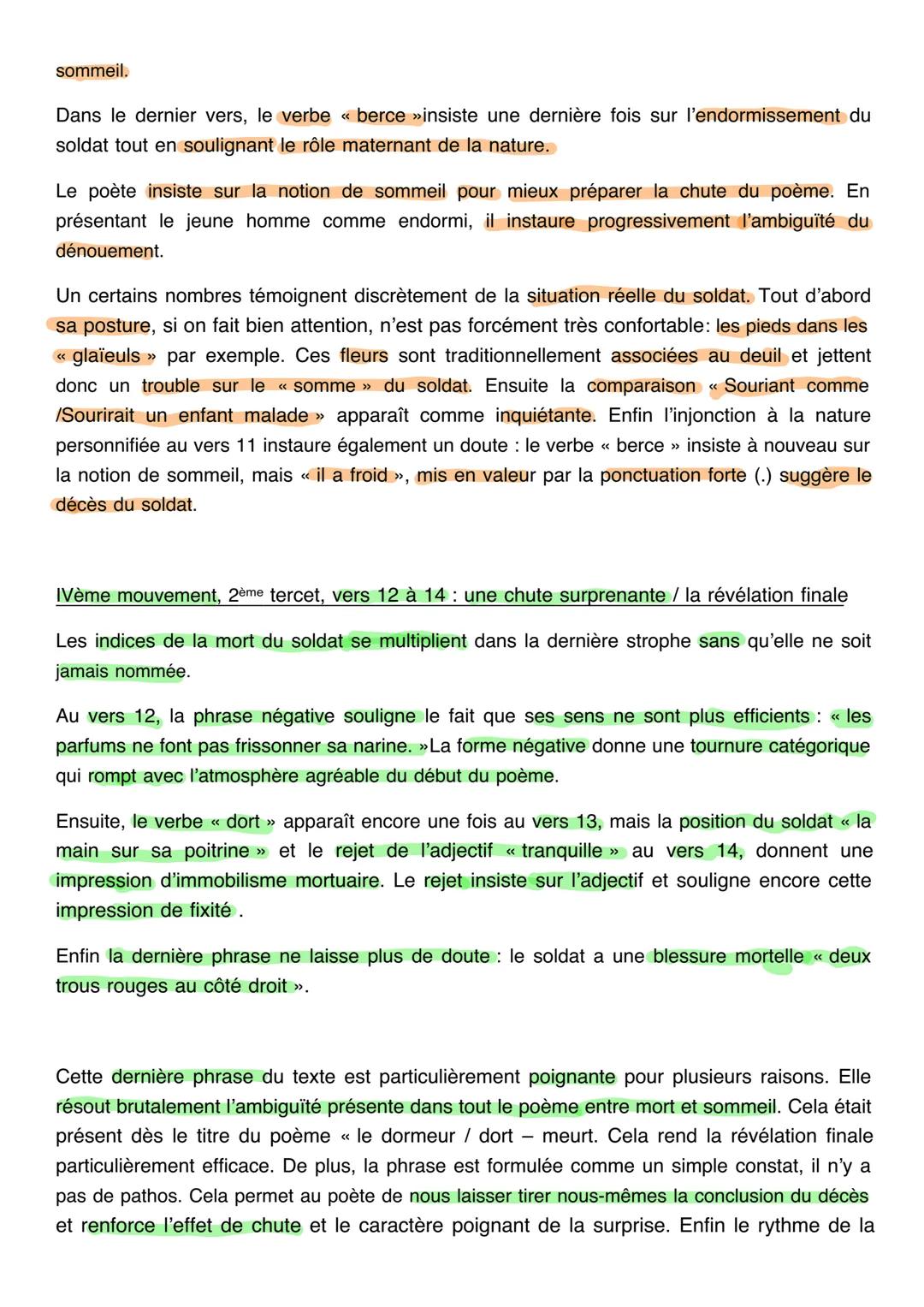 Texte
Le Dormeur du val
C'est un trou de verdure où chante une rivière
Accrochant follement aux herbes des haillons,
D'argent; où le soleil,