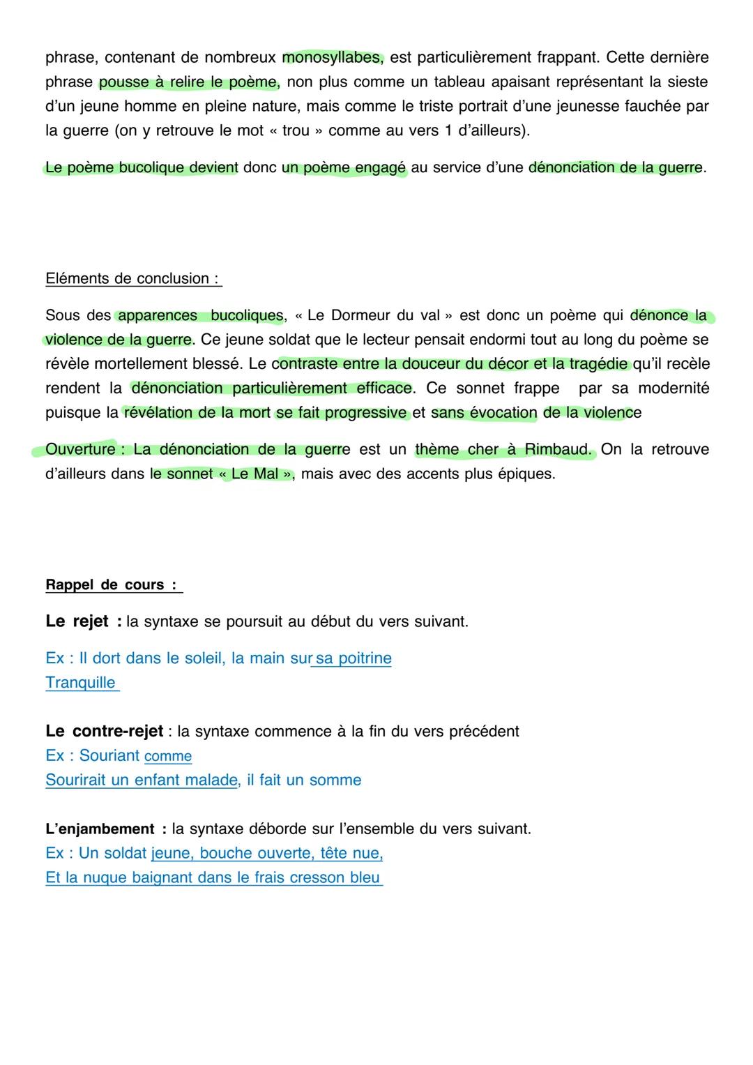 Texte
Le Dormeur du val
C'est un trou de verdure où chante une rivière
Accrochant follement aux herbes des haillons,
D'argent; où le soleil,