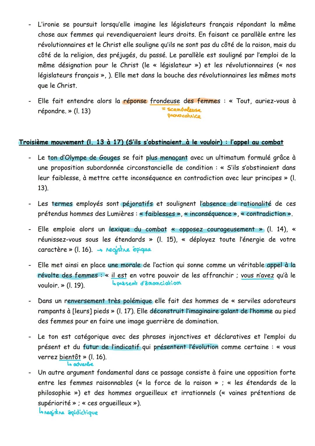 ## La révolution des femmes
Postambule
[Femme, réveille-toi; le tocsin¹ de la raison se fait entendre dans tout l'univers; reconnais tes d