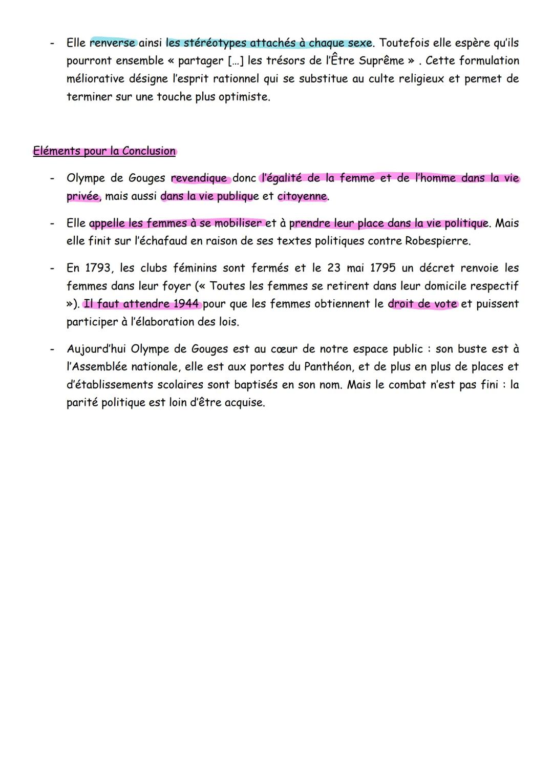 ## La révolution des femmes
Postambule
[Femme, réveille-toi; le tocsin¹ de la raison se fait entendre dans tout l'univers; reconnais tes d