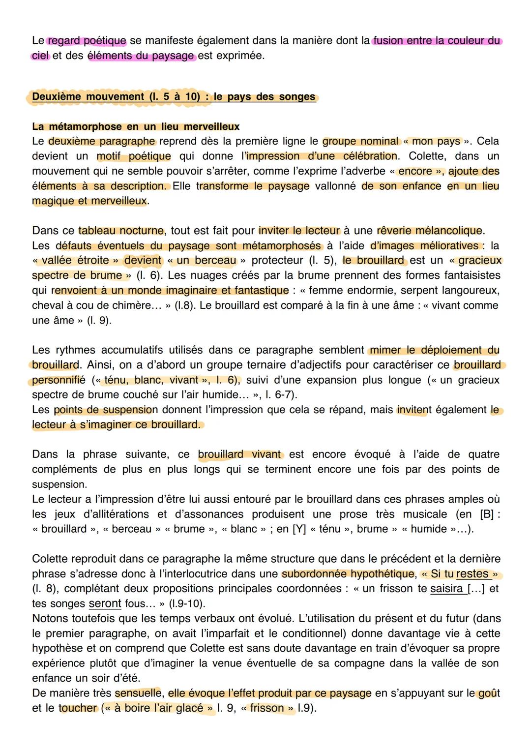 ## Texte :
Colette est au bord de la mer, un jour où il fait gris, avec son amante Missy. Elle s'échappe en pensée
pour se remémorer son ja