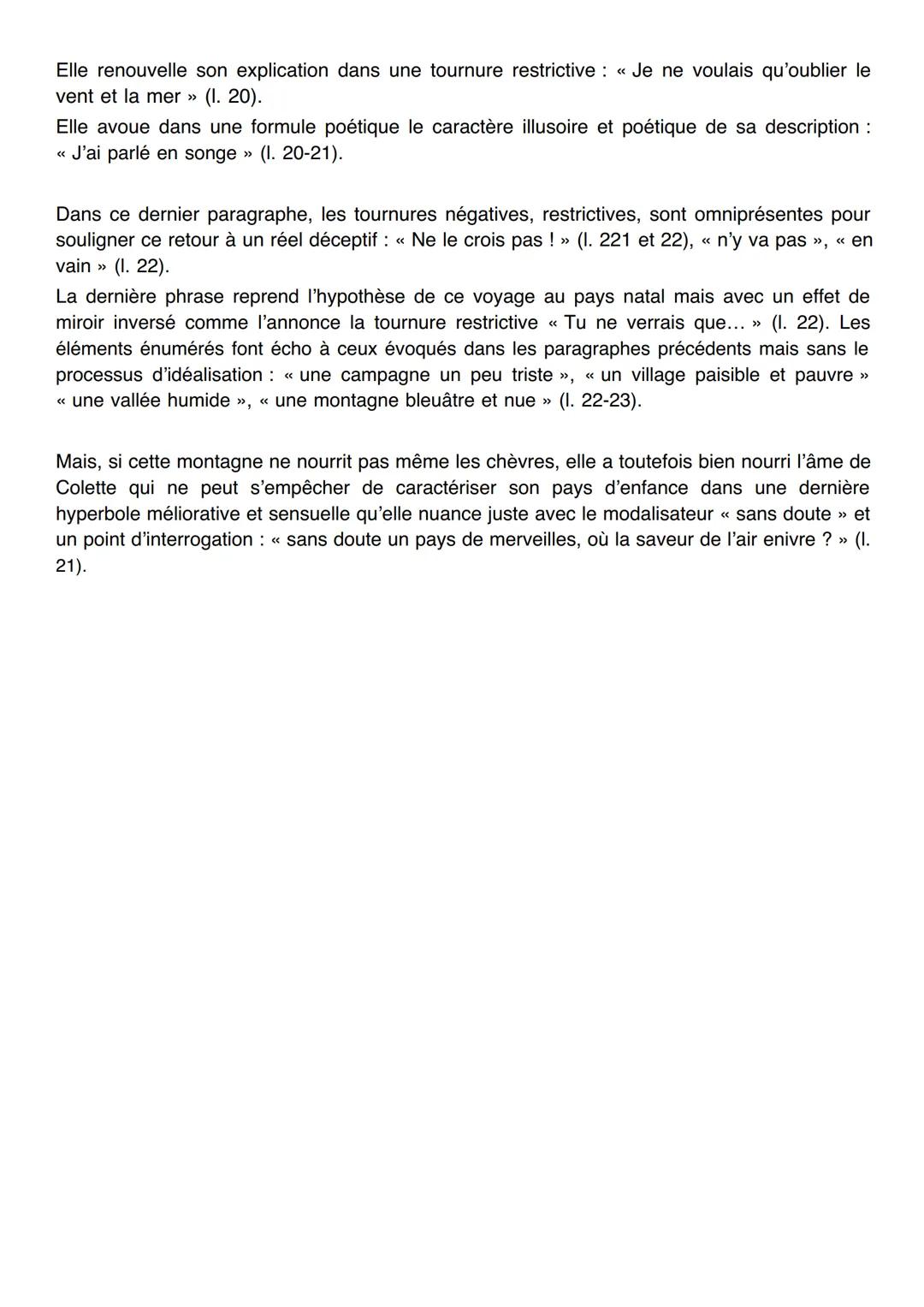 ## Texte :
Colette est au bord de la mer, un jour où il fait gris, avec son amante Missy. Elle s'échappe en pensée
pour se remémorer son ja