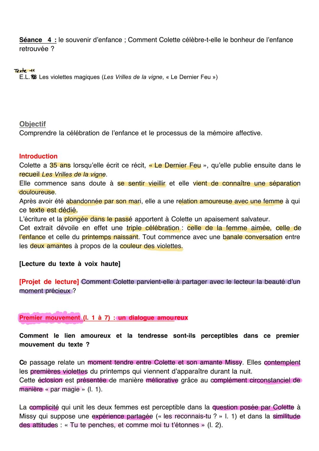 Texte : 14
L'évocation des violettes fait resurgir l'enfance de Colette dans ce texte poétique.
1
2
3
4
5
6
7
8
9
10
11
12
13
14
15
16
17
1