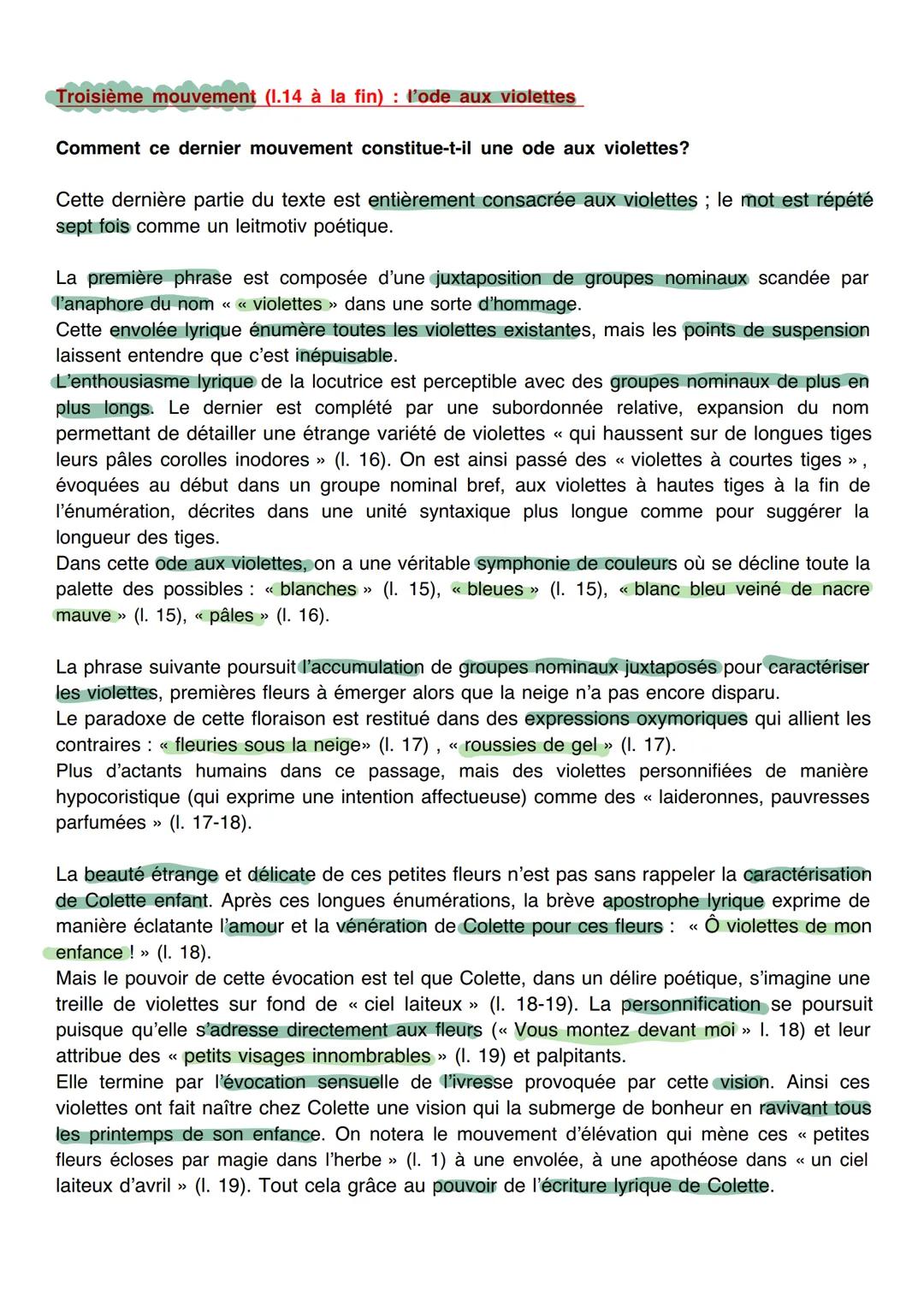 Texte : 14
L'évocation des violettes fait resurgir l'enfance de Colette dans ce texte poétique.
1
2
3
4
5
6
7
8
9
10
11
12
13
14
15
16
17
1