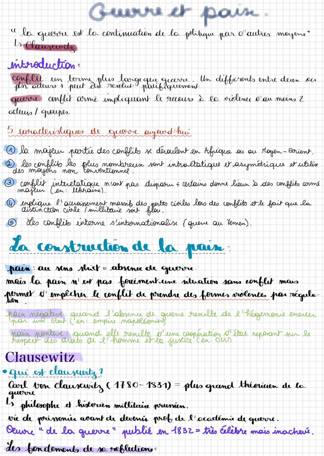 Guerre et paix --- OCR Start ---
Guerre et pain.
" la guerre est la continuation de la politique par d'autres moyens"
Ls Clausewitz
introduc