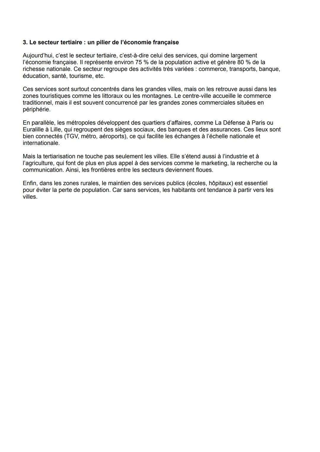 L'aire urbaine
En 1931, la france était majoritairement rural, mais aujourd'hui la mondialisation entraîne un
processus de métropolisation,