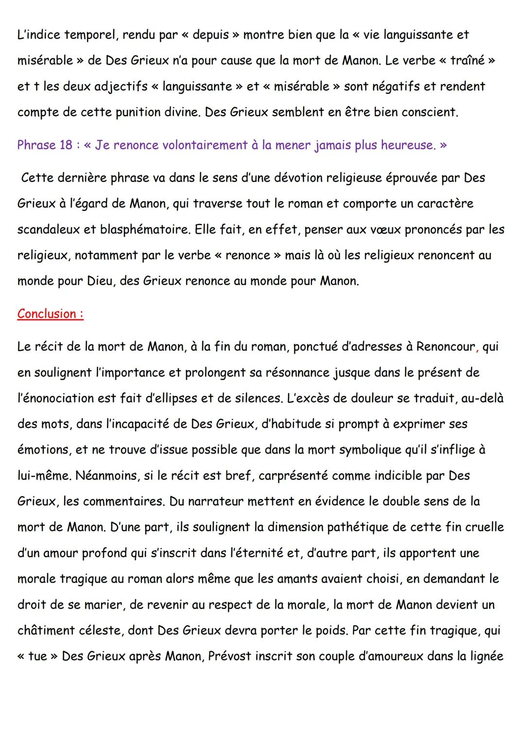 Texte 15: Manon Lescaut, extrait de La mort de Manon, seconde partie,
1) Présentation de l'œuvre
Constituant le VIIème et dernier tome des M