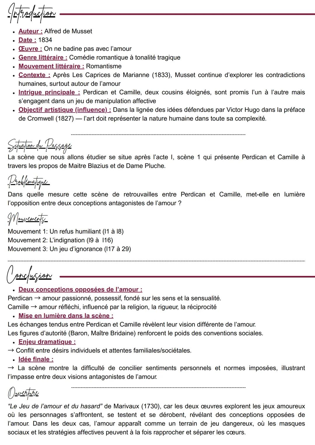 Acte 1 scène 2; analyse n°14
On ne badine pas avec l'amour
Dans quelle mesure cette scène de retrouvailles entre Perdican et Camille, met-el