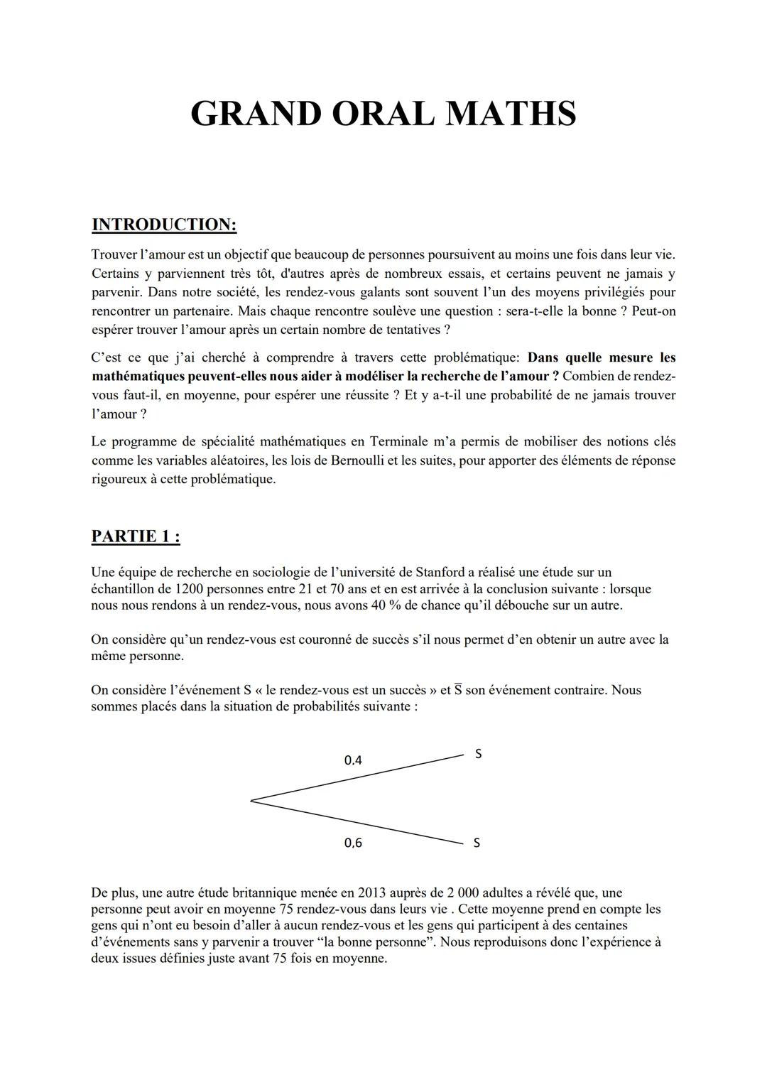 Grand Oral Mathematiques
