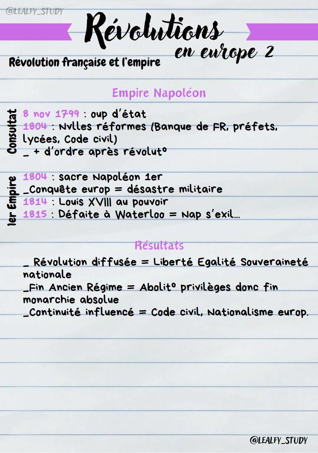 @LEALFY_STUDY
Révolutions
Révolution française et l'empire
en europe 1
Crises
Causes de la Révolut° FR
_Financière: Déficit budget, état end