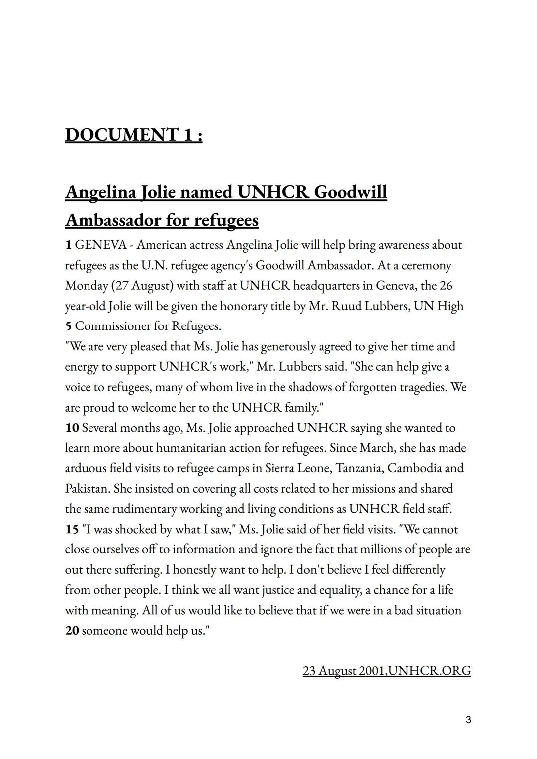ORAL AMC-2024/2025
To what extent has Angelina Jolie
transformed her celebrity status into real
political power ?
Relation au monde
Puissanc