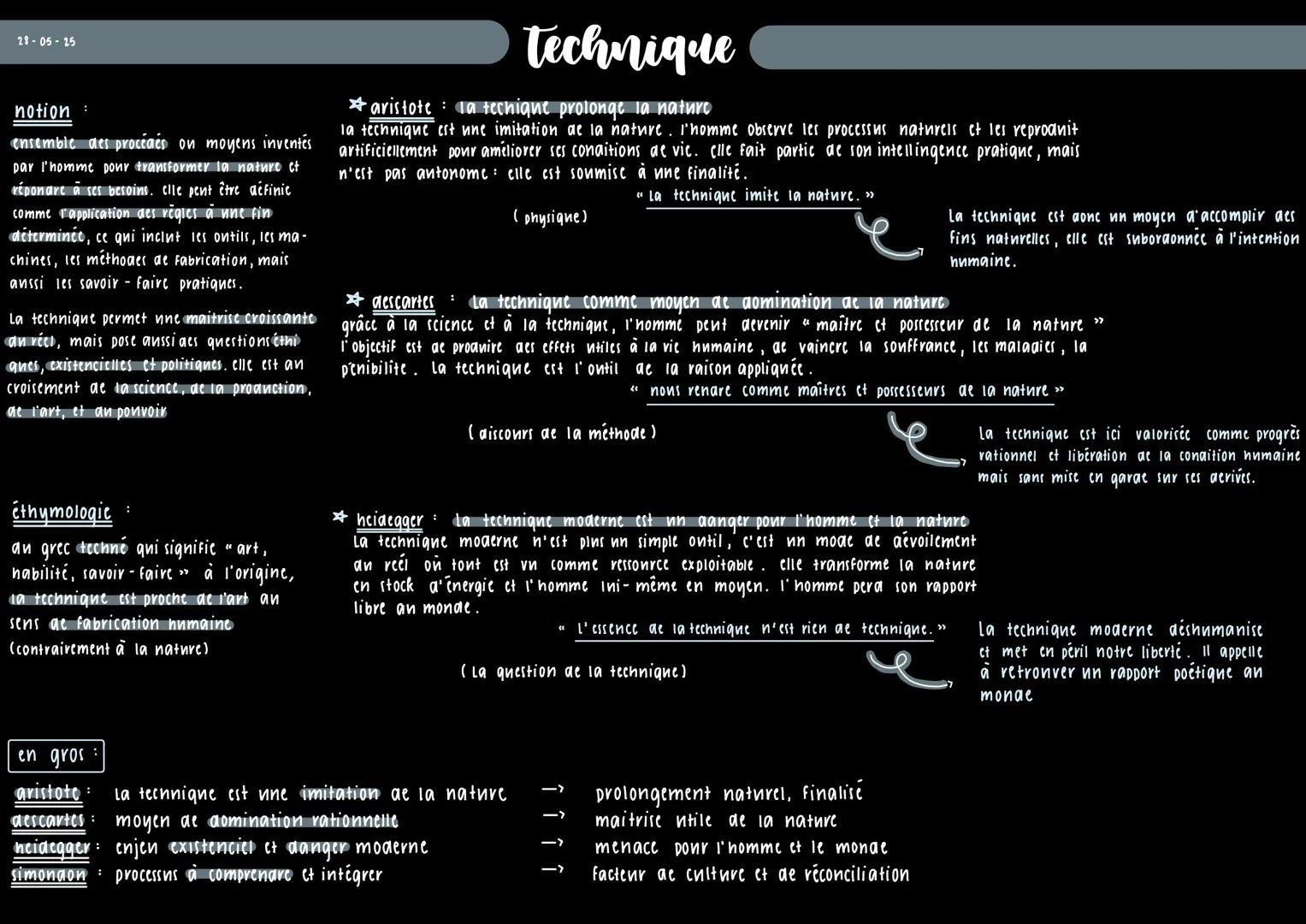 28-05-25
# Technique
## notion:
ensemble des procédés ou moyens inventés
par l'homme pour transformer la nature et
répondre à ses besoins.