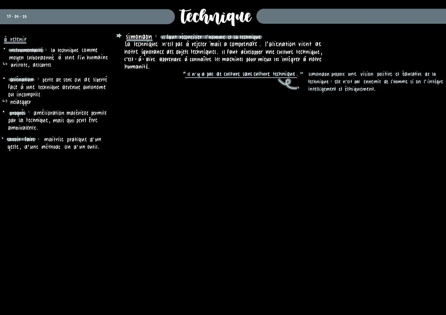 28-05-25
# Technique
## notion:
ensemble des procédés ou moyens inventés
par l'homme pour transformer la nature et
répondre à ses besoins.