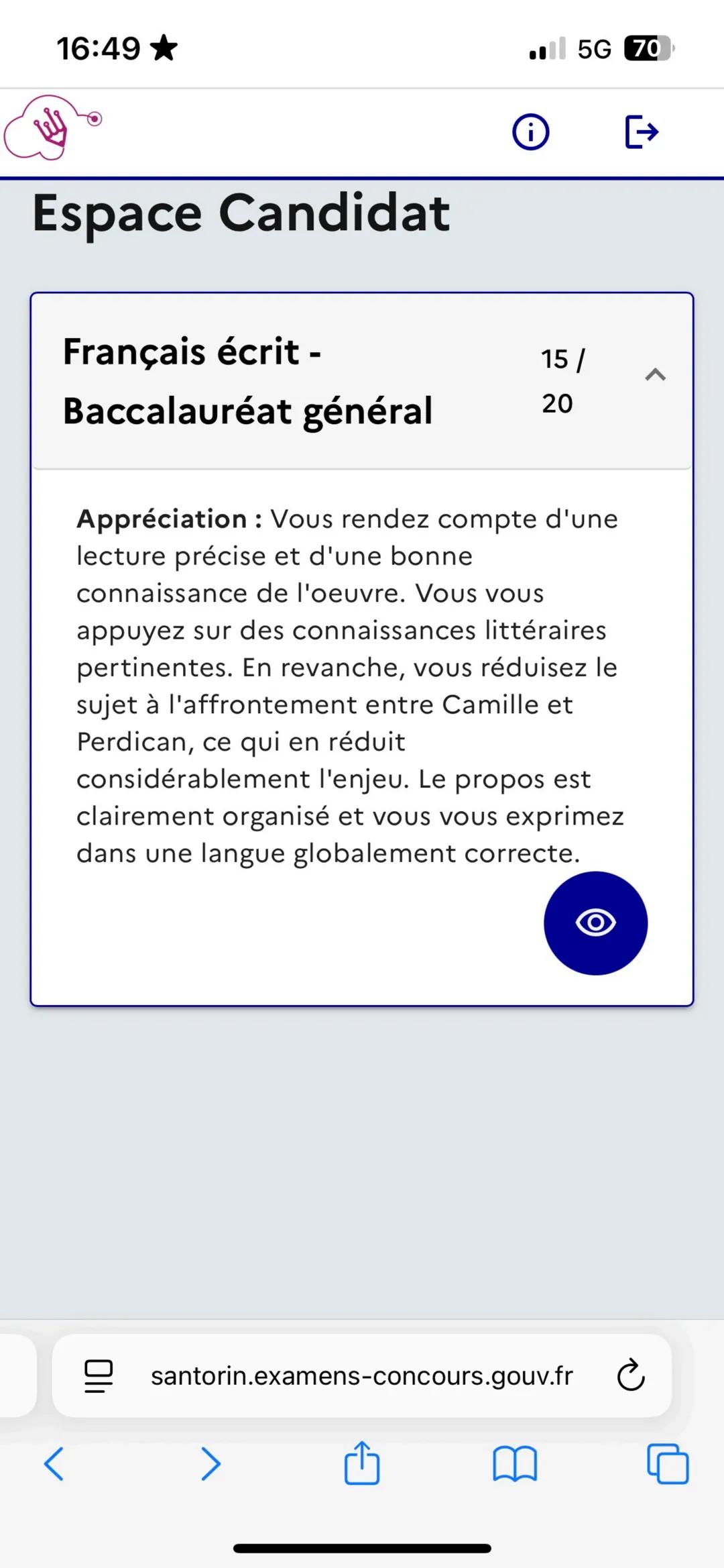 Copie bac de français 2025 Onbpaa Alfred de Musset
