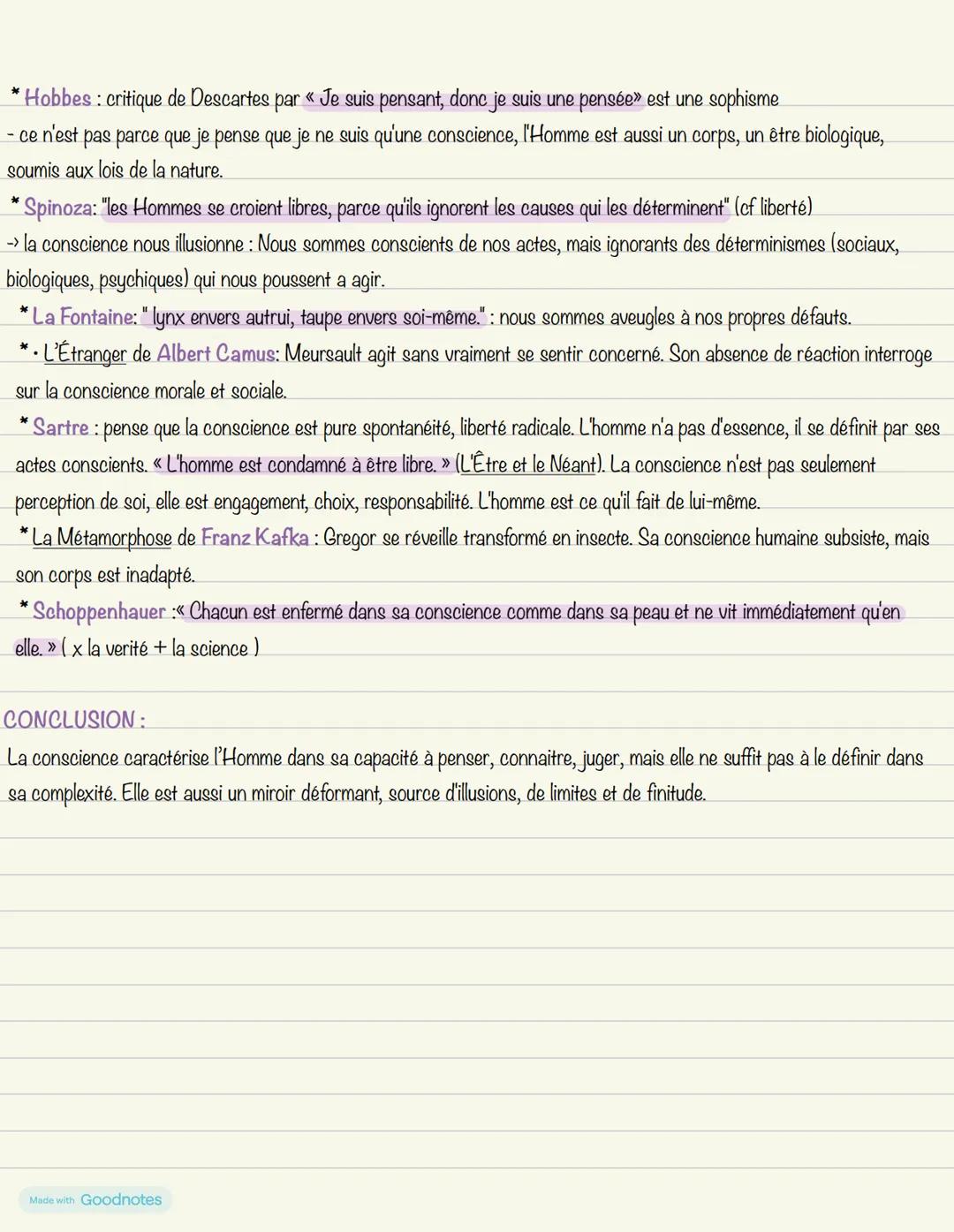 --- OCR Start ---
DÉFINITIONS:
La conscience
Conscience: du latin cum scientia ("avec savoir"), elle désigne à la fois la connaissance que l