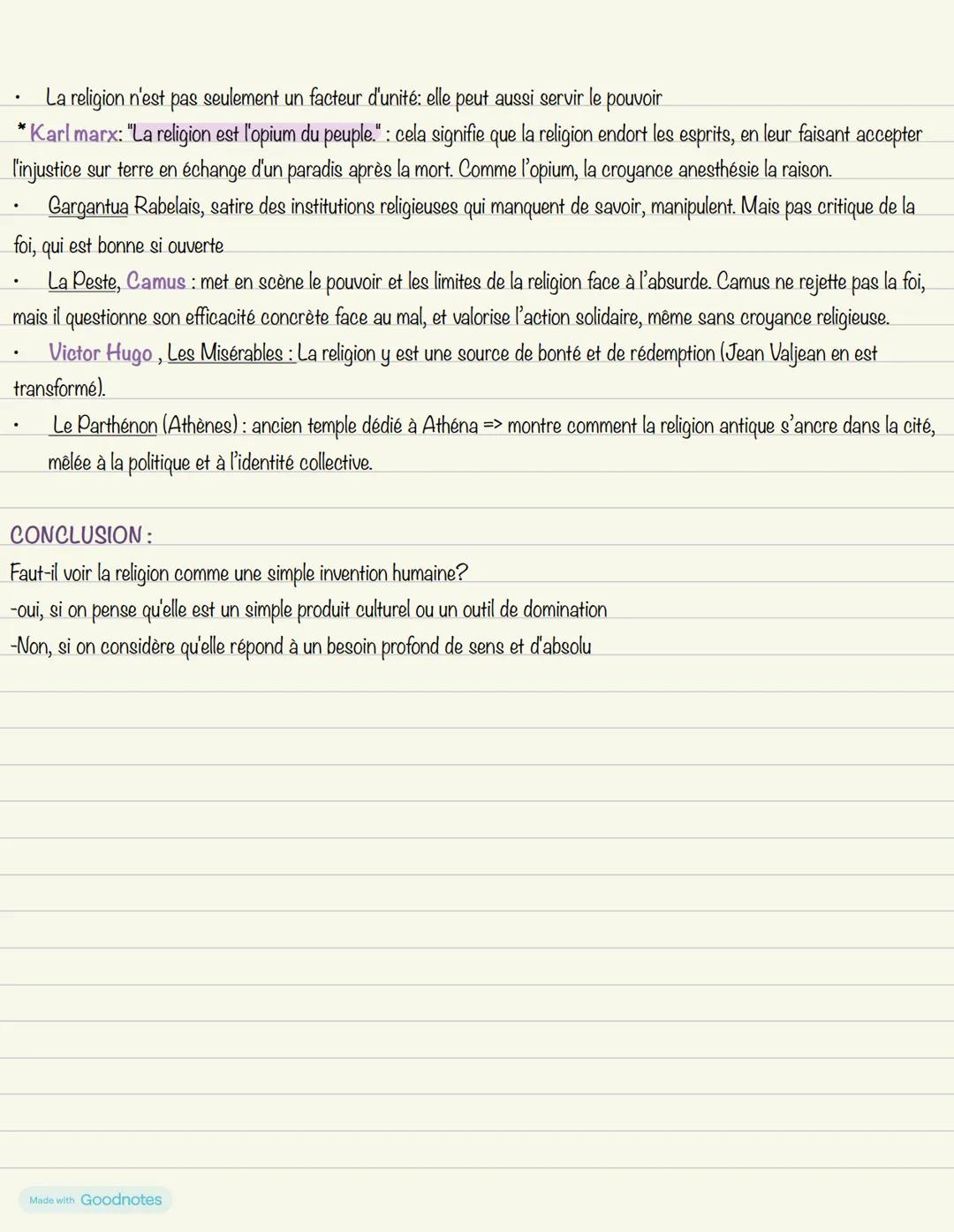 --- OCR Start ---
DÉFINITIONS:
La Religion
Religion: la religion est un ensemble de croyances et de pratiques collectives relatives à une ré