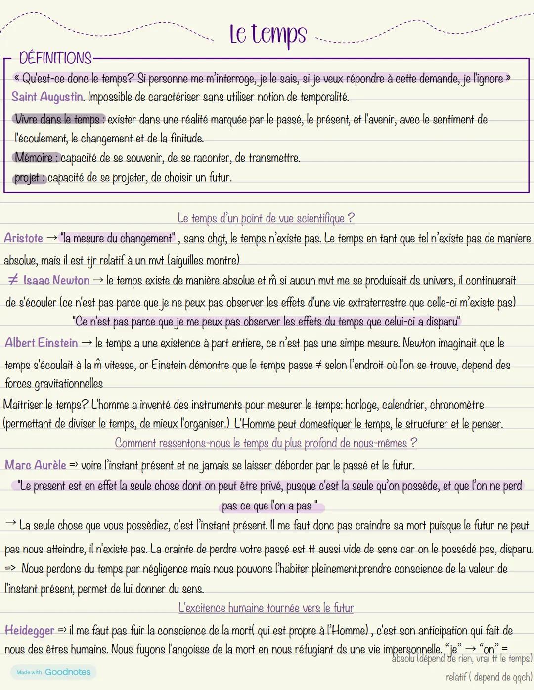 DÉFINITIONS
Le temps
<< Qu'est-ce donc le temps? Si personne me m'interroge, je le sais, si je veux répondre à cette demande, je l'ignore >>