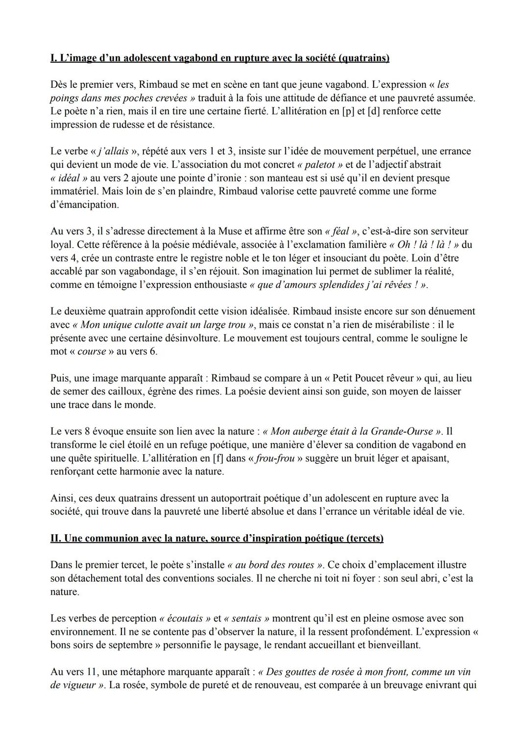 Introduction
Analyse linéaire 2: << Ma Bohème >>>
Arthur Rimbaud (1854-1891) est un jeune poète français du XIXe siècle. Surnommé par
Verlai