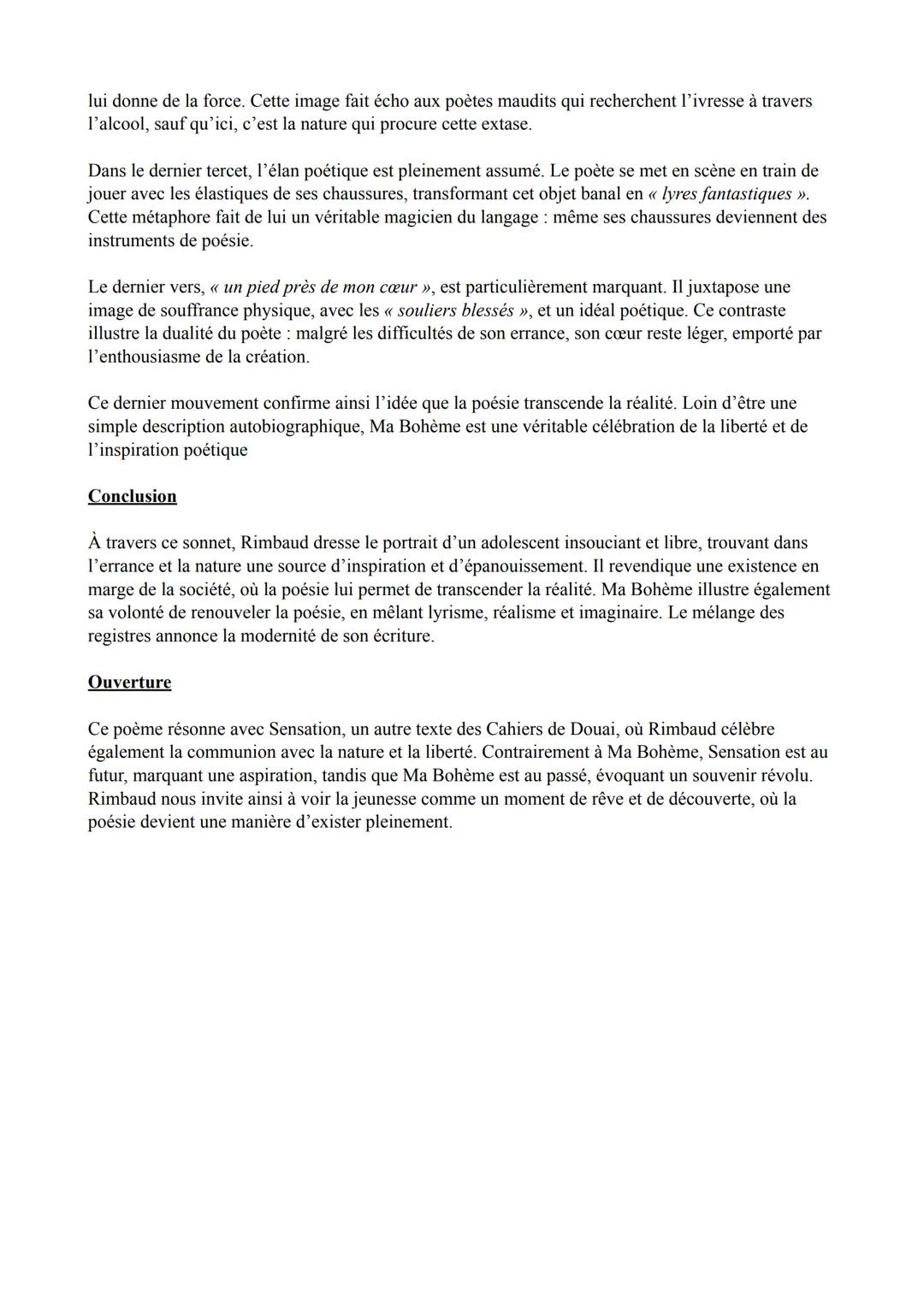 Introduction
Analyse linéaire 2: << Ma Bohème >>>
Arthur Rimbaud (1854-1891) est un jeune poète français du XIXe siècle. Surnommé par
Verlai