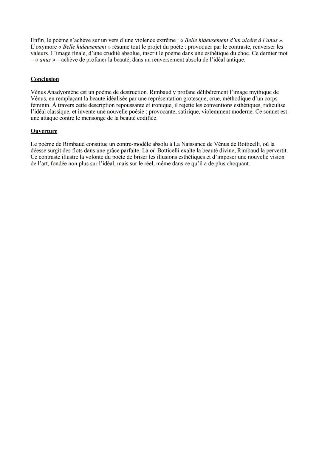 Analyse linéaire 3 - Vénus Anadyomène
Introduction
Arthur Rimbaud (1854-1891) est un jeune poète français du XIXe siècle pour qui dès l'adol