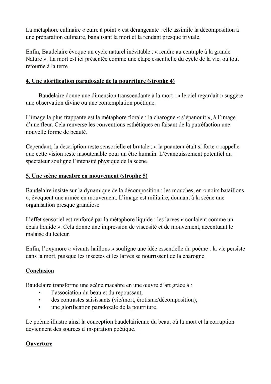 Introduction
Analyse linéaire 4: Une Charogne
Charles Baudelaire (1821-1867) est un poète majeur du XIXe siècle. Son recueil Les Fleurs
du M
