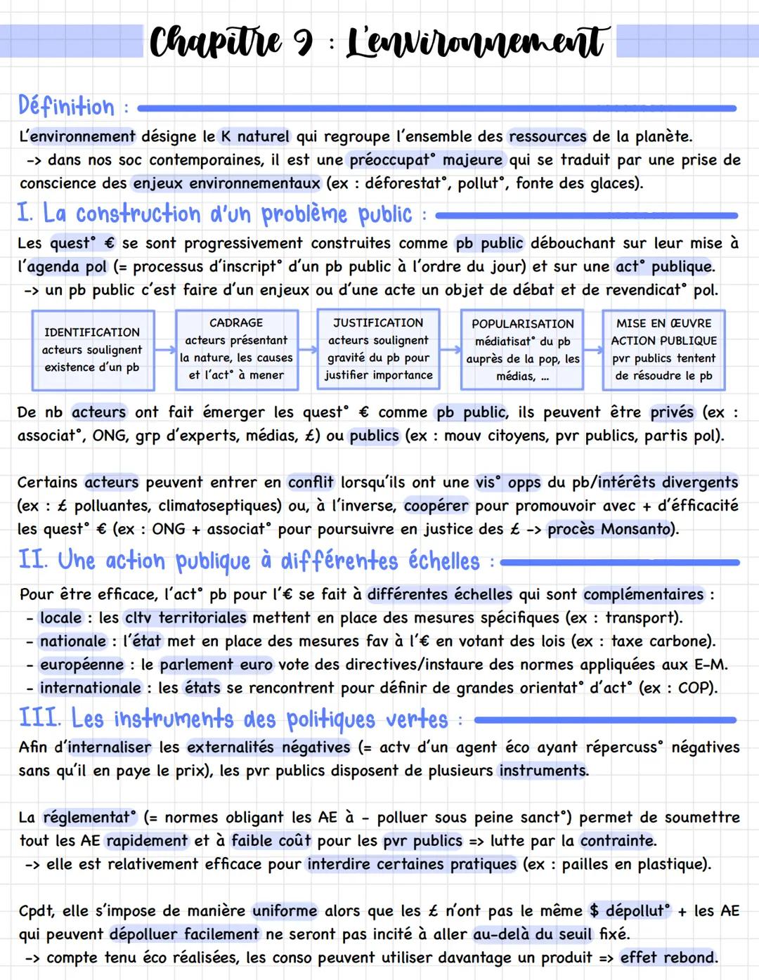 Fiche de révision sur l’action publique pour l’environnement - SES