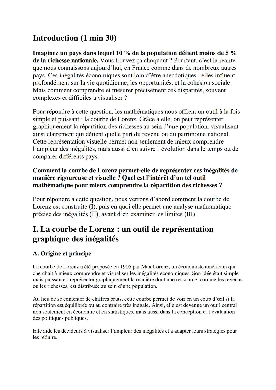 Introduction (1 min 30)
Imaginez un pays dans lequel 10% de la population détient moins de 5%
de la richesse nationale. Vous trouvez ça choq
