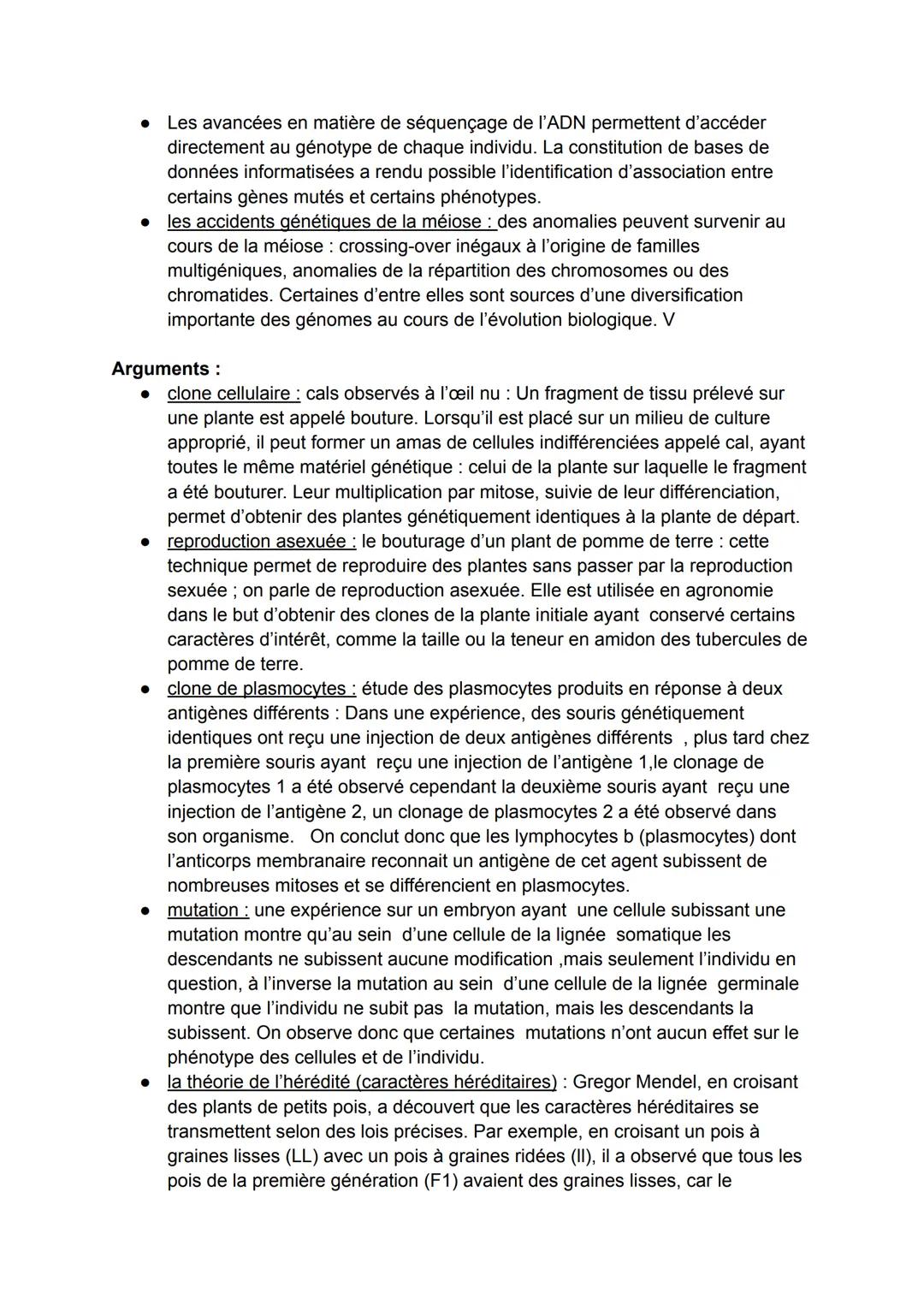 Bac SVT
Theme 1 : la terre, la vie et l'organisation du vivant
chap 1 : l'origine du génotype des individus :
défs importante:
• mitose: la