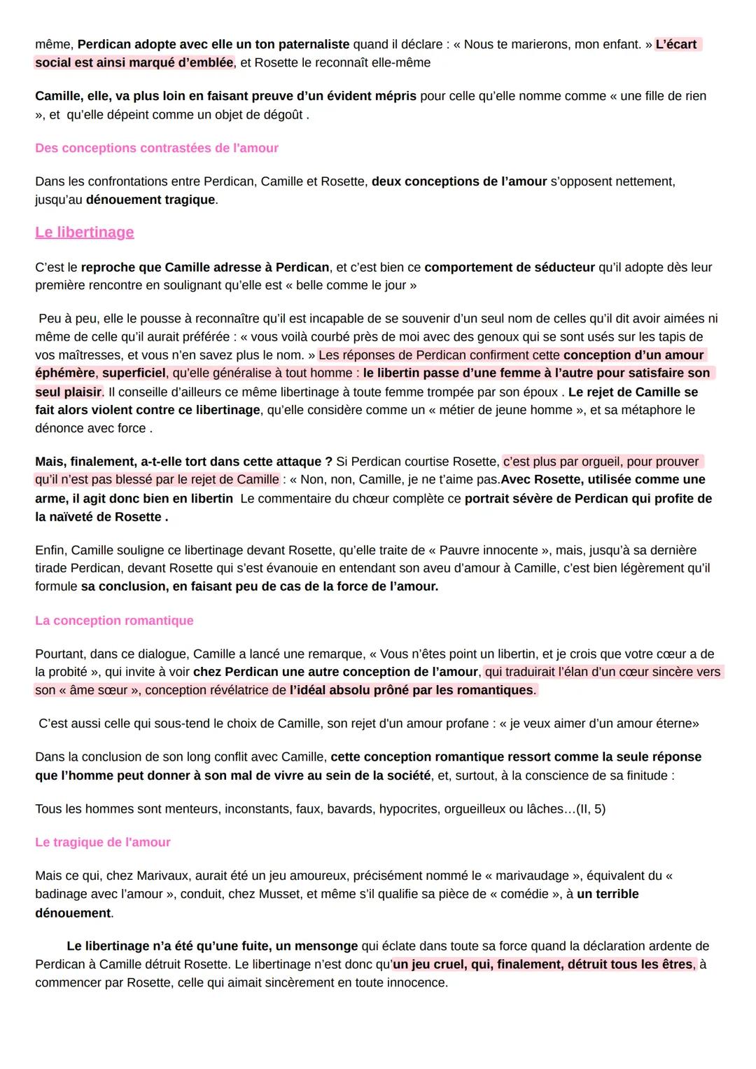 Oeuvre
On ne badine pas avec l'amour
Le contraste est flagrant entre ces << grotesques >> et les trois protagonistes de l'intrigue, Perdican