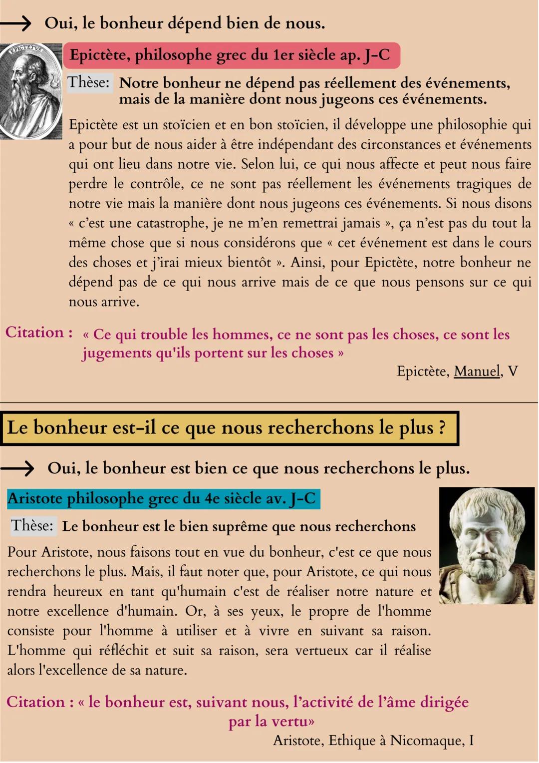 --- OCR Start ---
00
Le bonheur
Définitions importantes :
Le bonheur au sens de plénitude: être heureux, c'est un état de
satisfaction durab