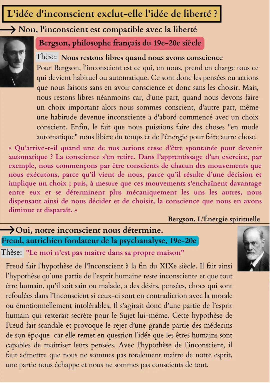 L'inconscient
Définitions importantes :
L'inconscient : De manière générale, l'inconscient désigne
l'ensemble des mécanismes mentaux dont no