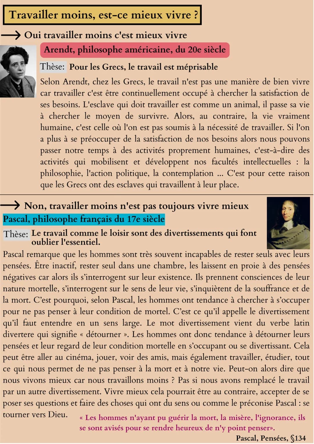 Le travail
Définitions importantes :
Travail : Ensemble des activités effectuées par l'homme pour
satisfaire ses besoins et transformer la r