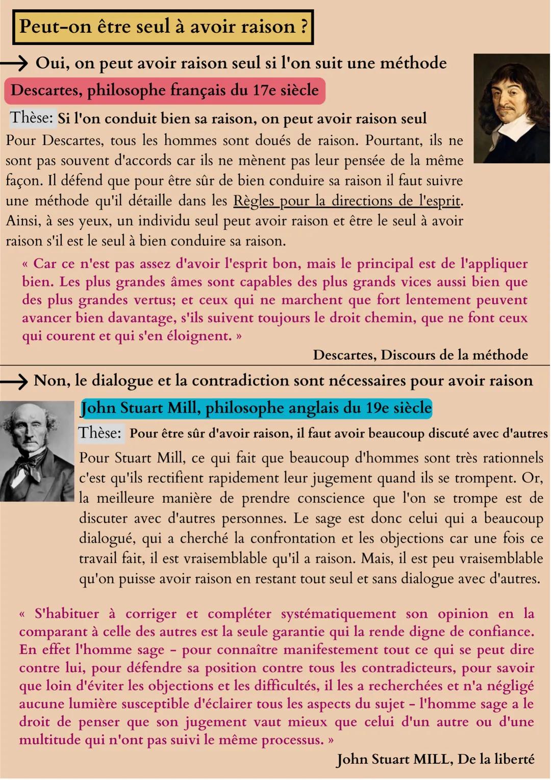La raison
Définitions importantes :
Dans le domaine de la réflexion, utiliser sa raison c'est être
rationnel. Être rationnel c'est être capa