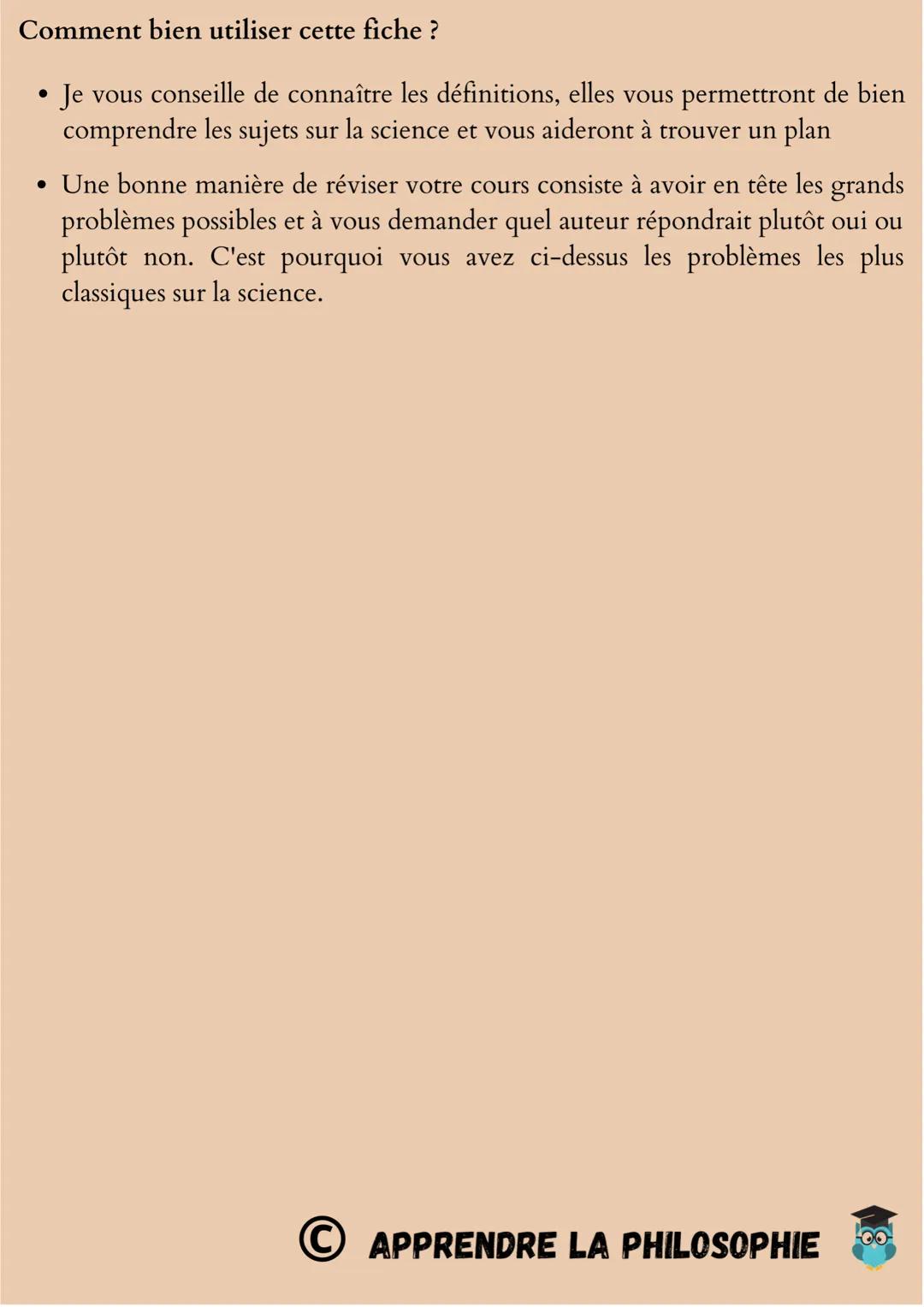 La science
Définitions importantes :
Au sens antique, la science désigne un ensemble très large de pratiques
et de théories, qui englobe la