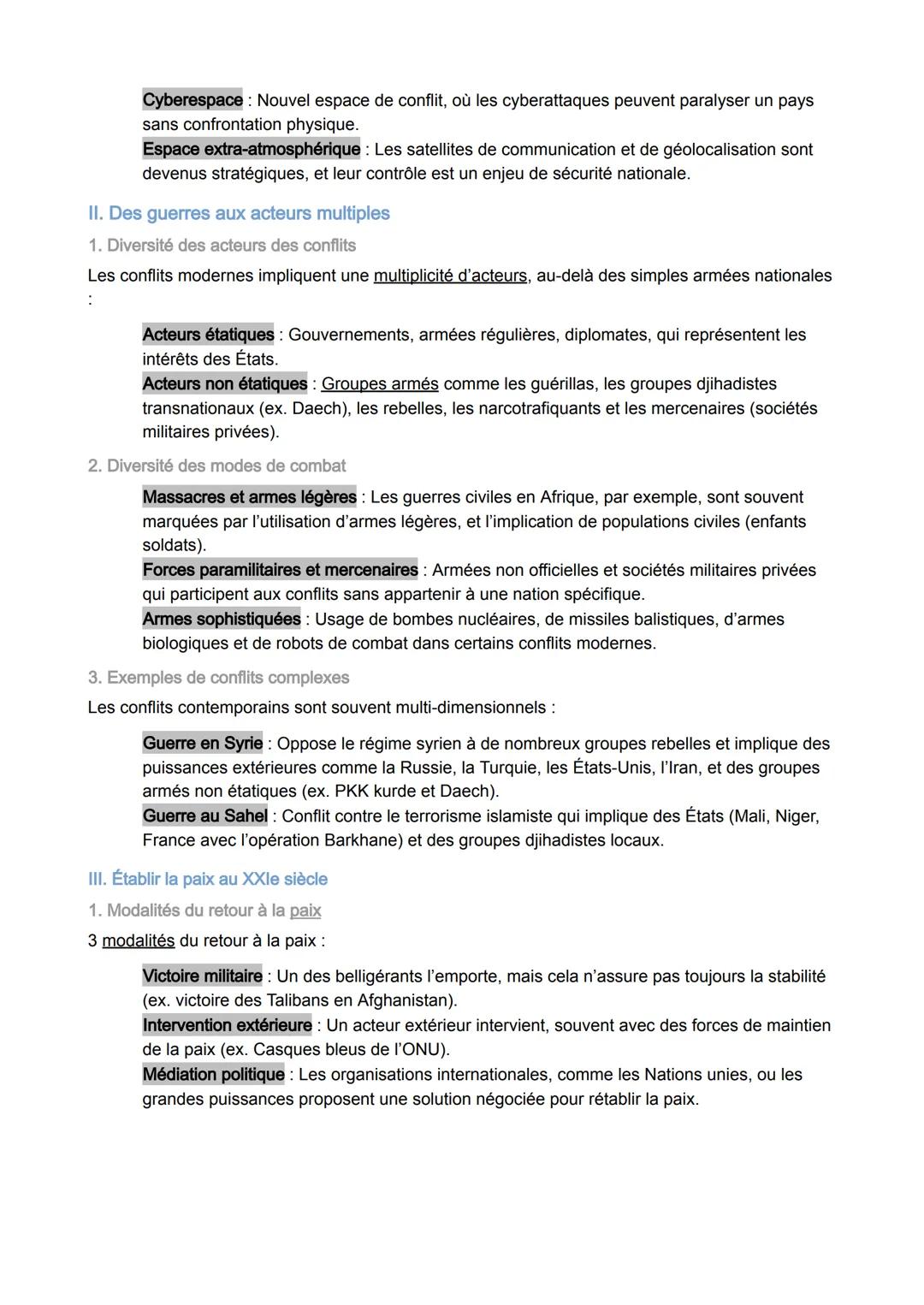 THÈME 2
Faire la guerre, faire la paix formes de conflits et modes de résolution.
Quelles sont les différentes formes de conflits dans le mo