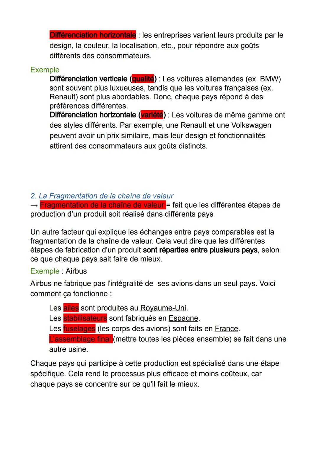 Quelles sont les fondements du commerces international et de
l'internationalisation de la production ?
→ le commerce international = ensembl