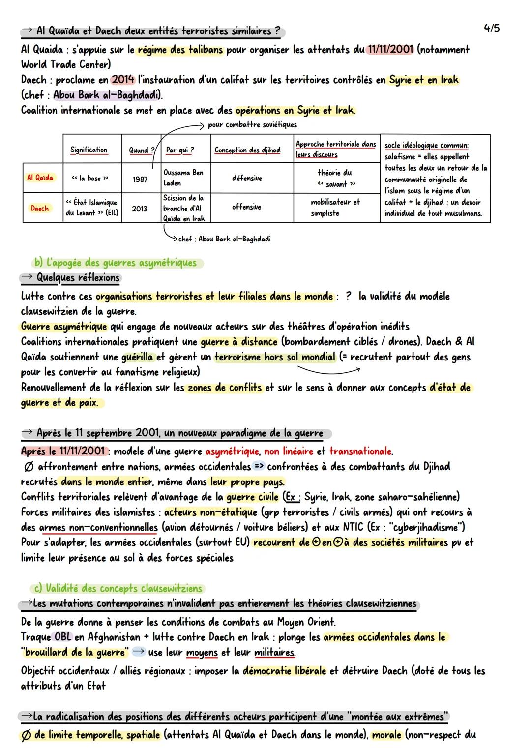 1/5
chapitre 1: la dimension TT de la guerre: des conflits interétatique aux enjeux internationaux.
"La guerre est un acte de violence à l'e