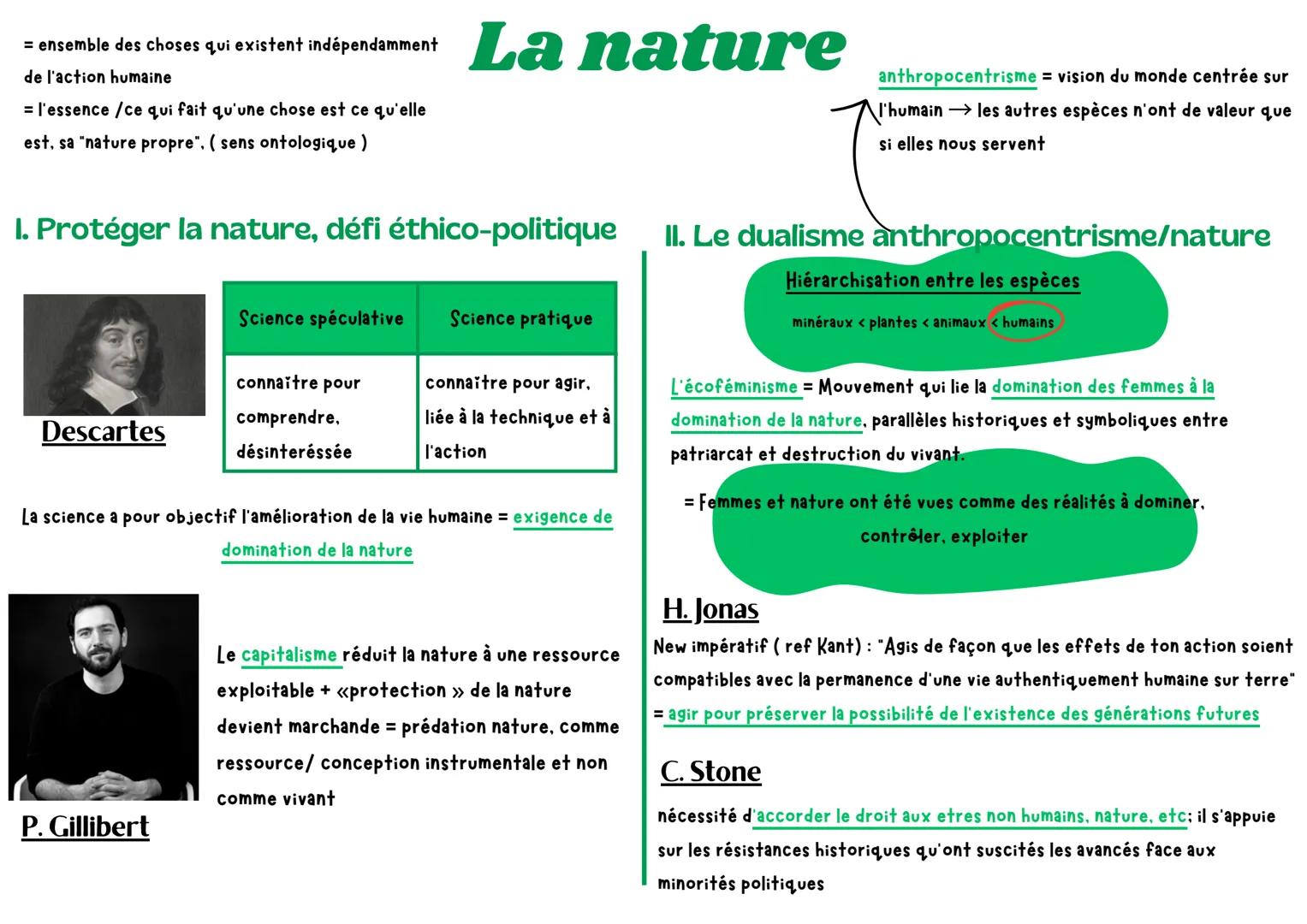 = ensemble des choses qui existent indépendamment
de l'action humaine
= l'essence/ce qui fait qu'une chose est ce qu'elle
est, sa "nature pr