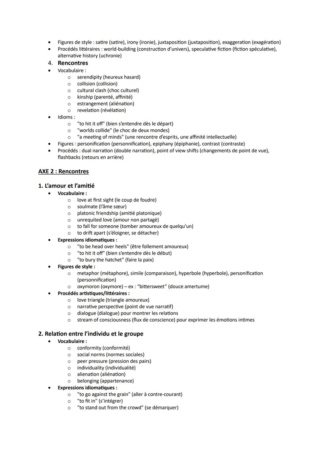 AXE 1: L'Imaginaire
VOCABULAIRE PAR AXE
1. L'imagination créatrice et visionnaire
Vocabulaire :
to envision (imaginer, visualiser)
o to conj