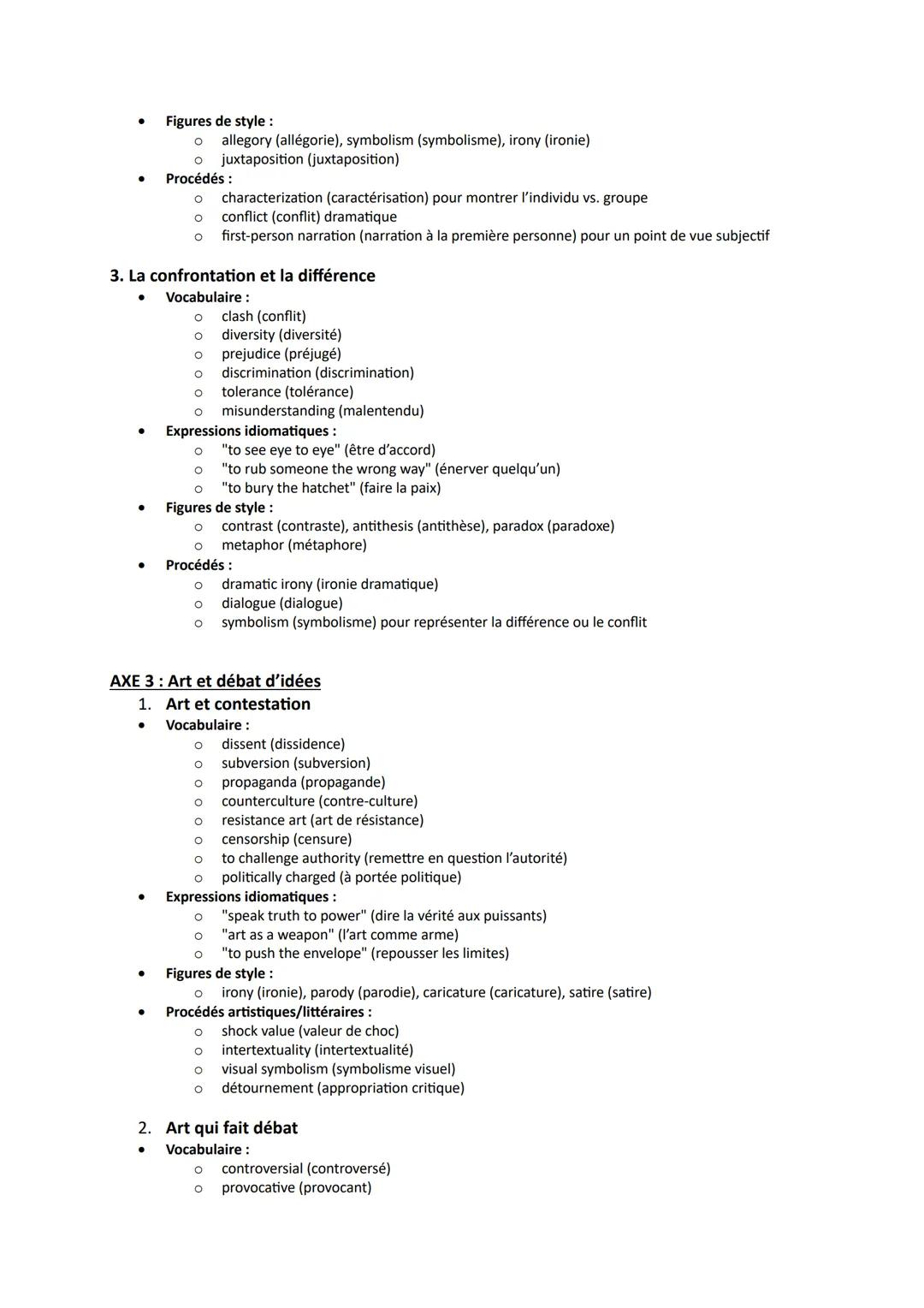 AXE 1: L'Imaginaire
VOCABULAIRE PAR AXE
1. L'imagination créatrice et visionnaire
Vocabulaire :
to envision (imaginer, visualiser)
o to conj