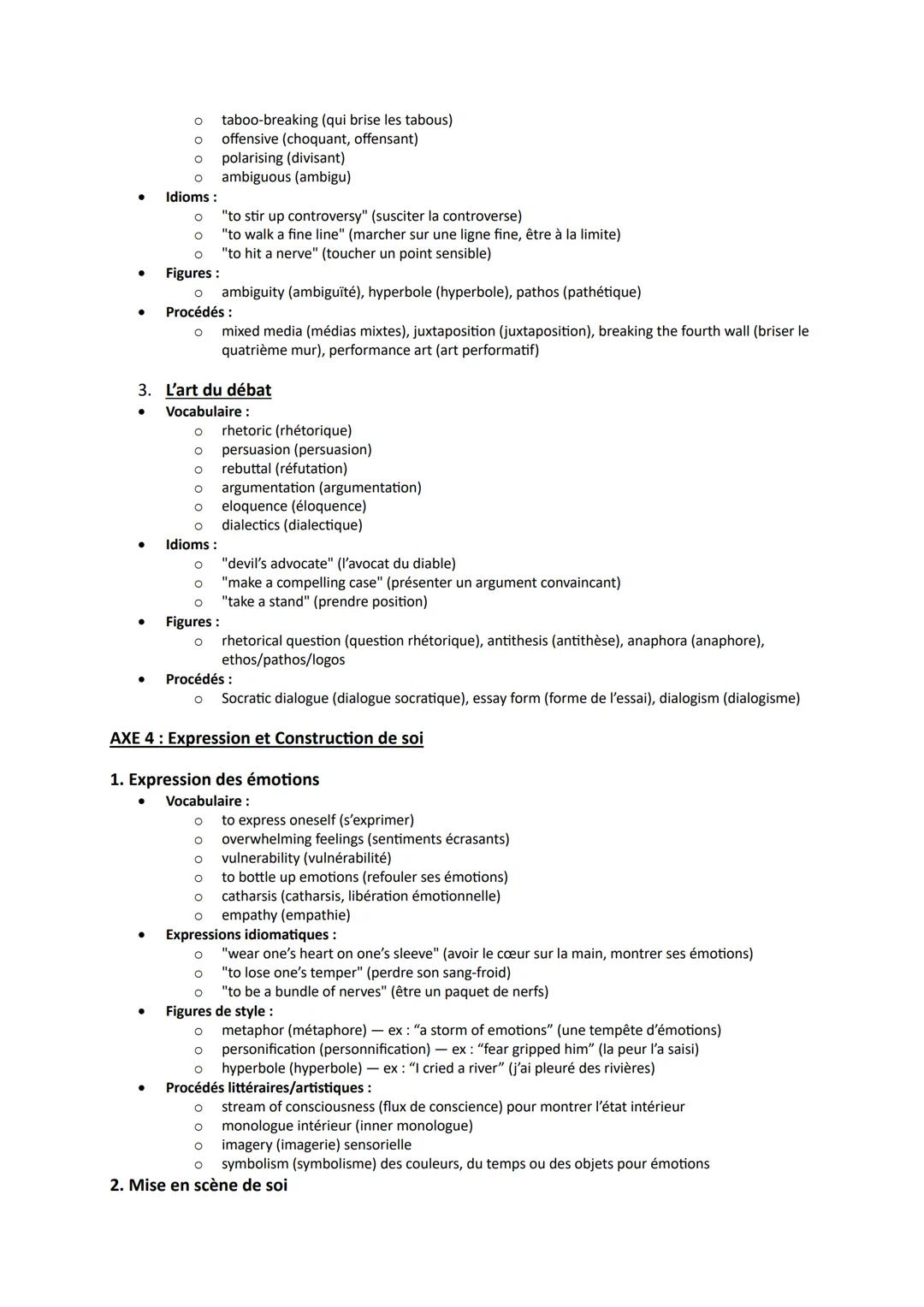 AXE 1: L'Imaginaire
VOCABULAIRE PAR AXE
1. L'imagination créatrice et visionnaire
Vocabulaire :
to envision (imaginer, visualiser)
o to conj