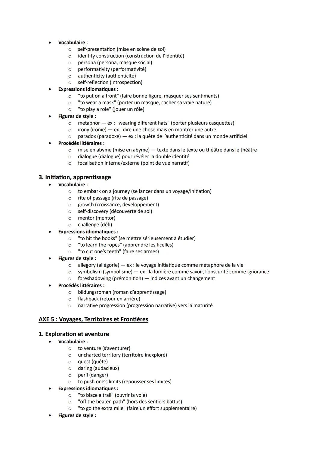AXE 1: L'Imaginaire
VOCABULAIRE PAR AXE
1. L'imagination créatrice et visionnaire
Vocabulaire :
to envision (imaginer, visualiser)
o to conj