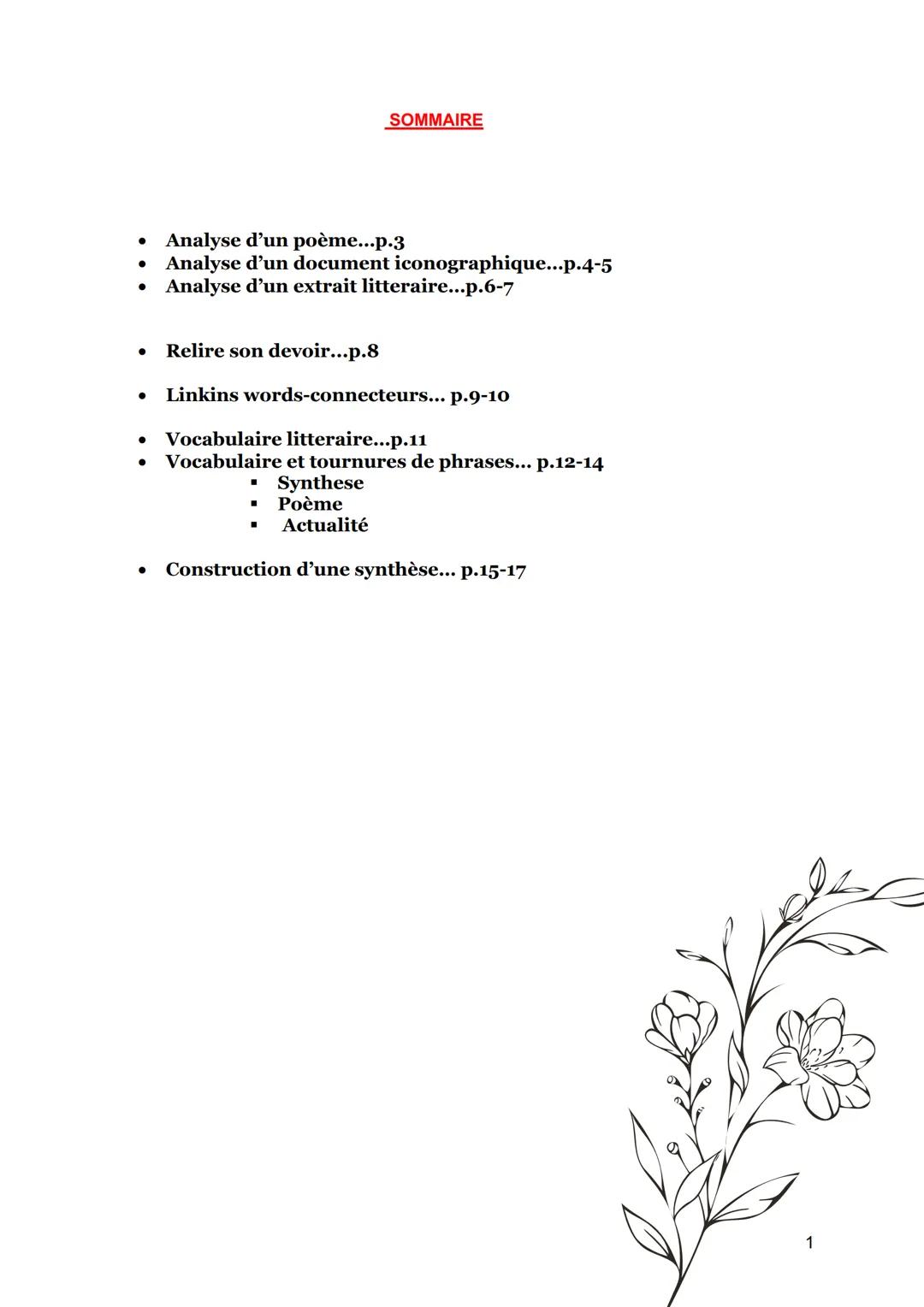 LLCE KIT POUR AVOIR 20/20 SOMMAIRE
* Analyse d'un poème...p.3
* Analyse d'un document iconographique...p.4-5
* Analyse d'un extrait littera