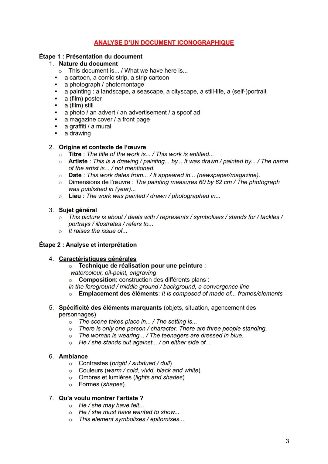 LLCE KIT POUR AVOIR 20/20 SOMMAIRE
* Analyse d'un poème...p.3
* Analyse d'un document iconographique...p.4-5
* Analyse d'un extrait littera