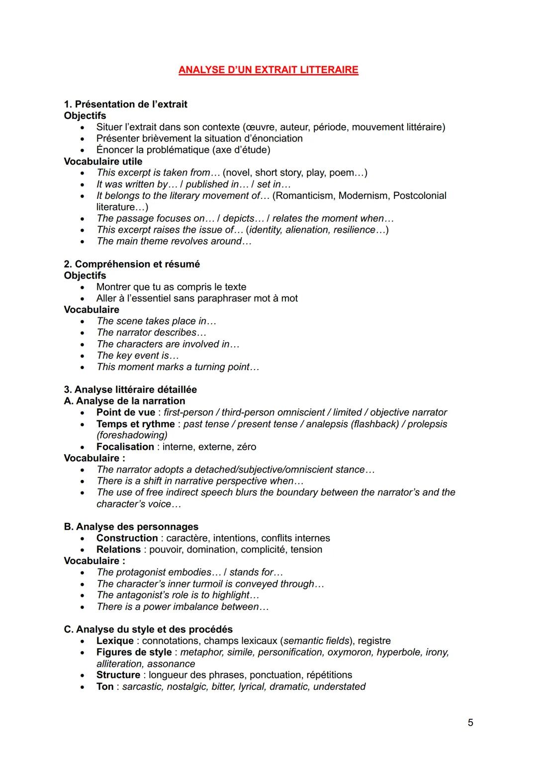 LLCE KIT POUR AVOIR 20/20 SOMMAIRE
* Analyse d'un poème...p.3
* Analyse d'un document iconographique...p.4-5
* Analyse d'un extrait littera
