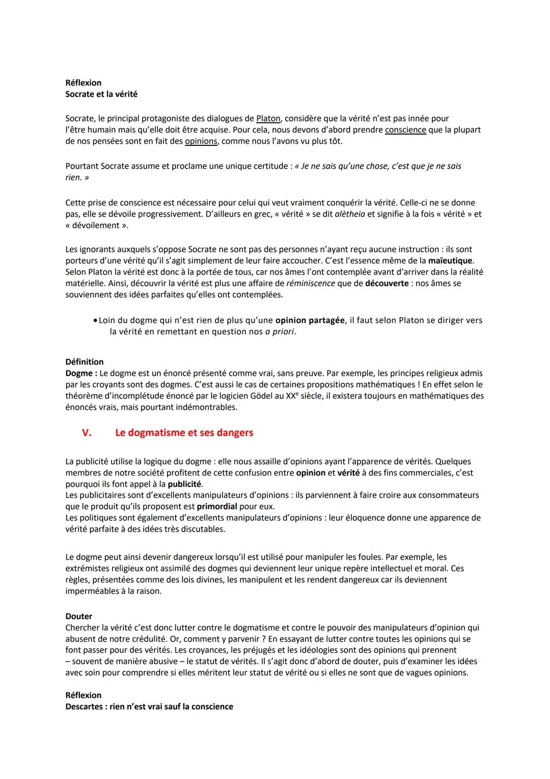 ## LA VÉRITÉ
### Introduction:
Au quotidien nous affirmons tous des choses comme si elles étaient vraies, sans même y penser ou se
questio