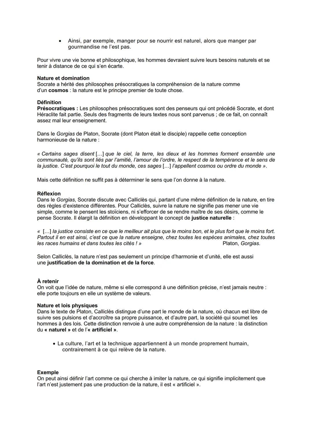 LA NATURE
Introduction:
L'idée de nature nous est familière: nous pouvons parler d'aimer la nature ou de la nature profonde
d'une personne,